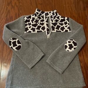 Gray Cow Print Kids Sweatshirt